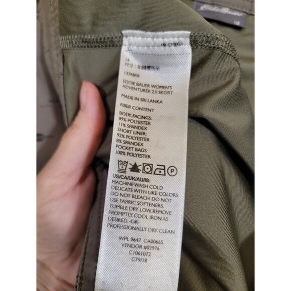 Eddie Bauer Women's Adventurer 2.0 Skort Hiking Golf Green Pockets Brown Size 14 - Picture 8 of 8
